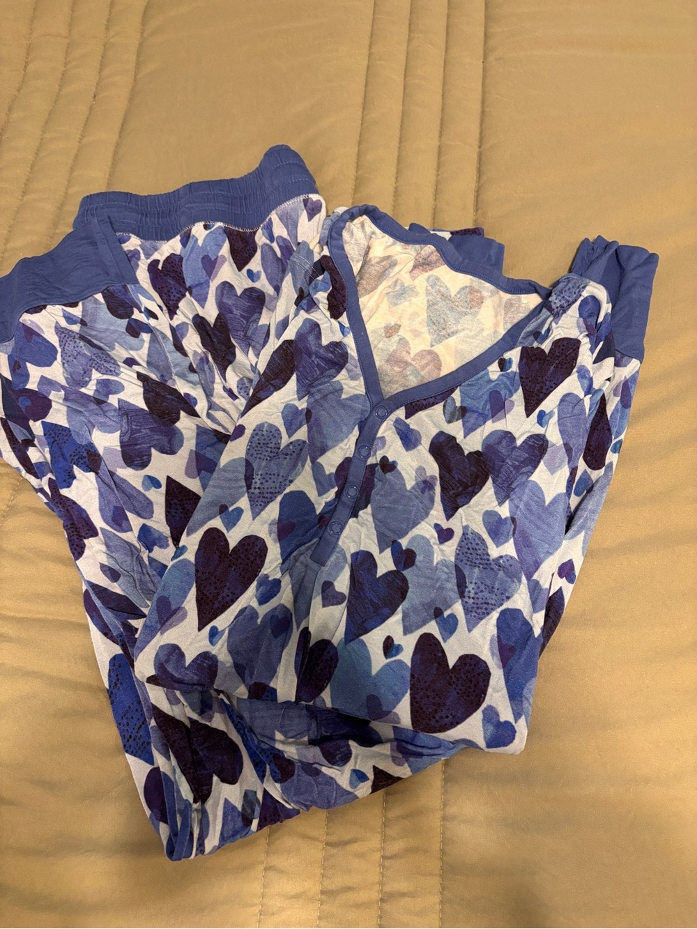 Little Sleepies Blue “Hearts & Crafts” Print Pajama Set